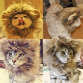 L Pet Dog Cat Kunstig Lion Mane Wig Halloween Kostyme